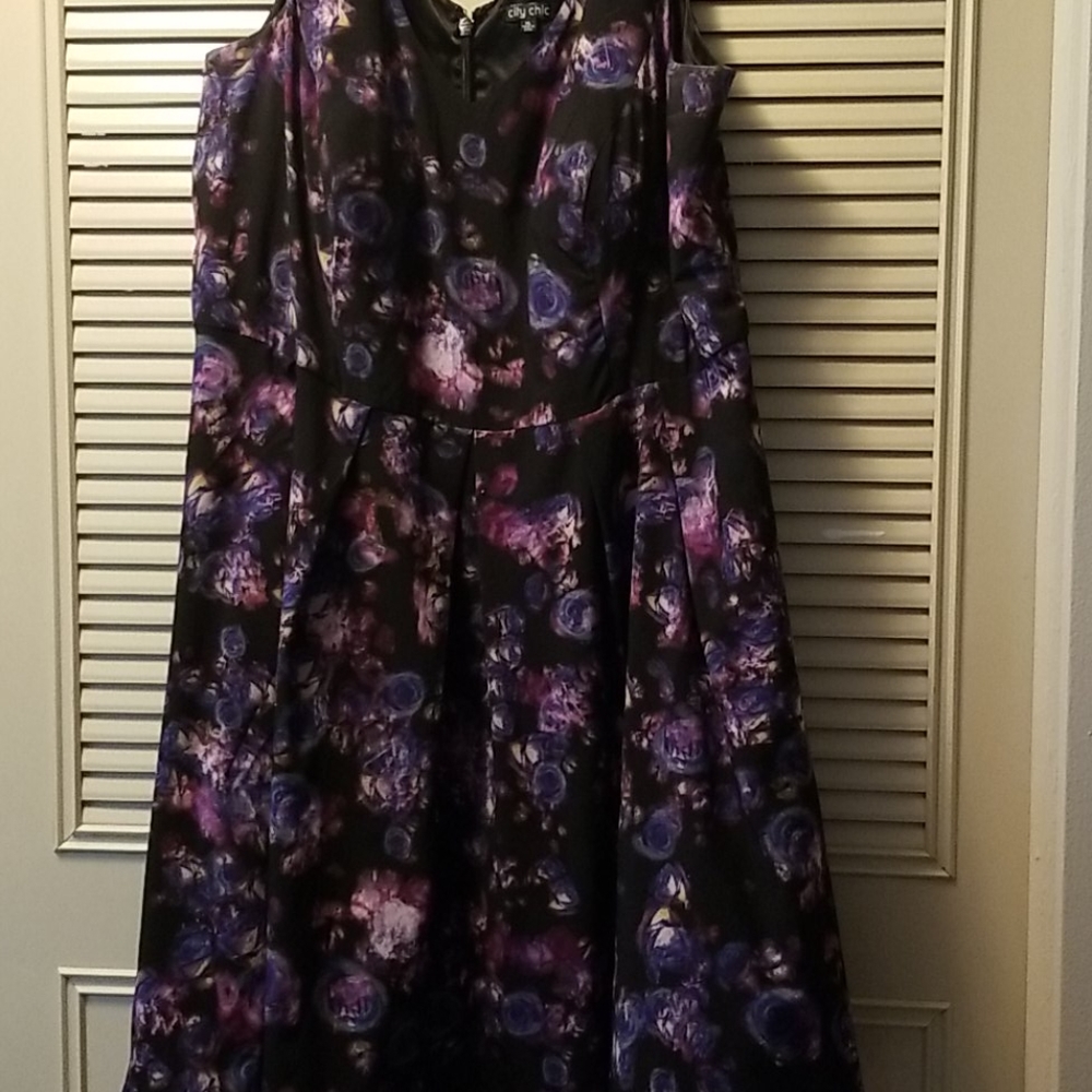 City Chic  XL (22) Purple & Blue Cocktail Dress